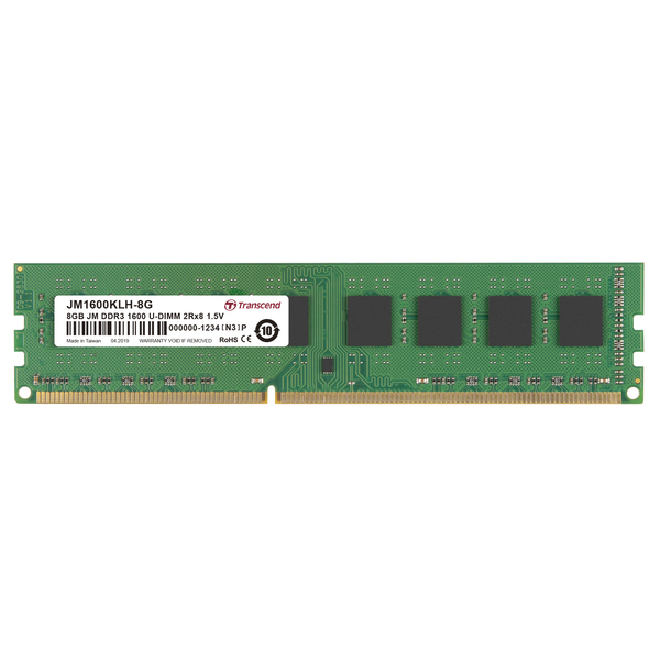 TRANSCEND 8GB JM DDR3 1600MHZ U-DIMM 2RX8 512MX8 CL11 1.5V