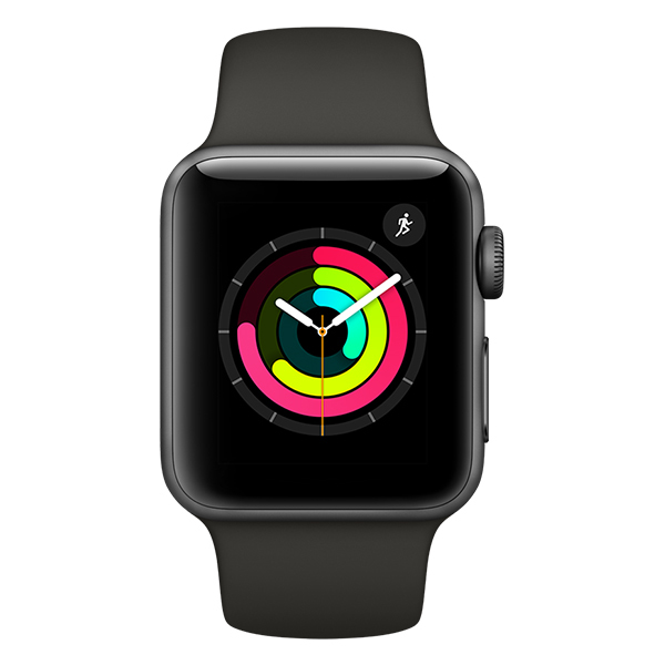 Apple Watch Series 3 GPS, 38mm T&auml;htiharmaa alumiinikuori ja harmaa urheiluranneke