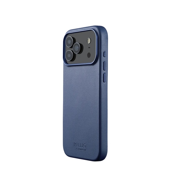 Mujjo Leather Case for iPhone 17 Pro Max, Monaco Blue