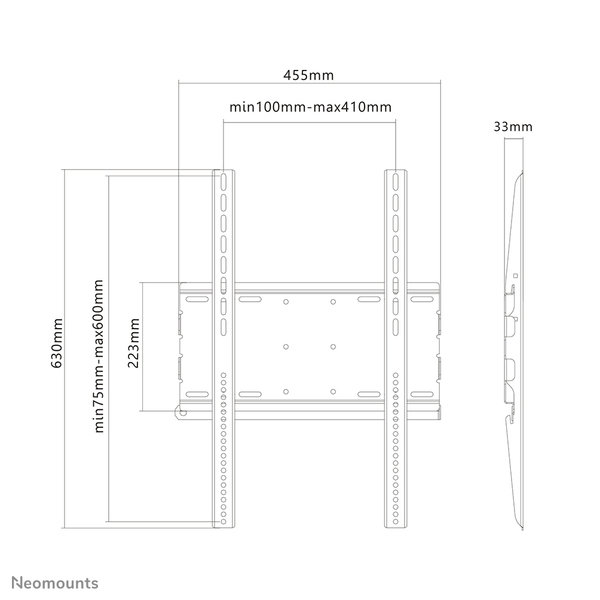 NewStar PLASMA-WP100 Flat Screen Wall Mount 32-65Inch 50kg Fixed Black