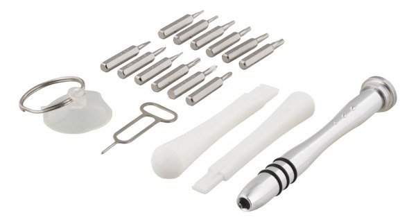 DELTACO Smartphone reparationsverktygssats, alu skruvmejsel, svart