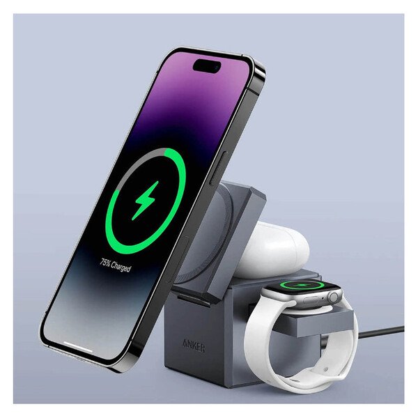 ANKER 3-IN-1 CUBE WITH MAGSAFE, GRAY