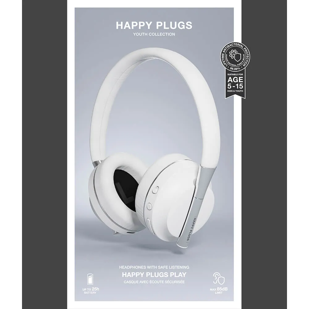 Happy Plugs Play Wireless Over-ear Headphones, White