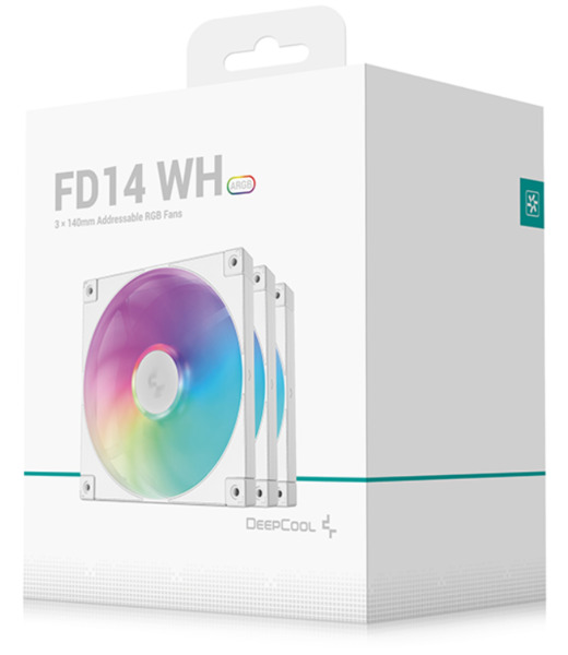 Deepcool FD14 ARGB 3in1, 140mm - case fan, White, 3pcs
