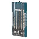 Makita -hammarborrsats SDS-plus, 5 delar (5 / 6 / 8 / 10 / 12 mm, arbetsl&auml;ngd 50 mm / 100 mm)