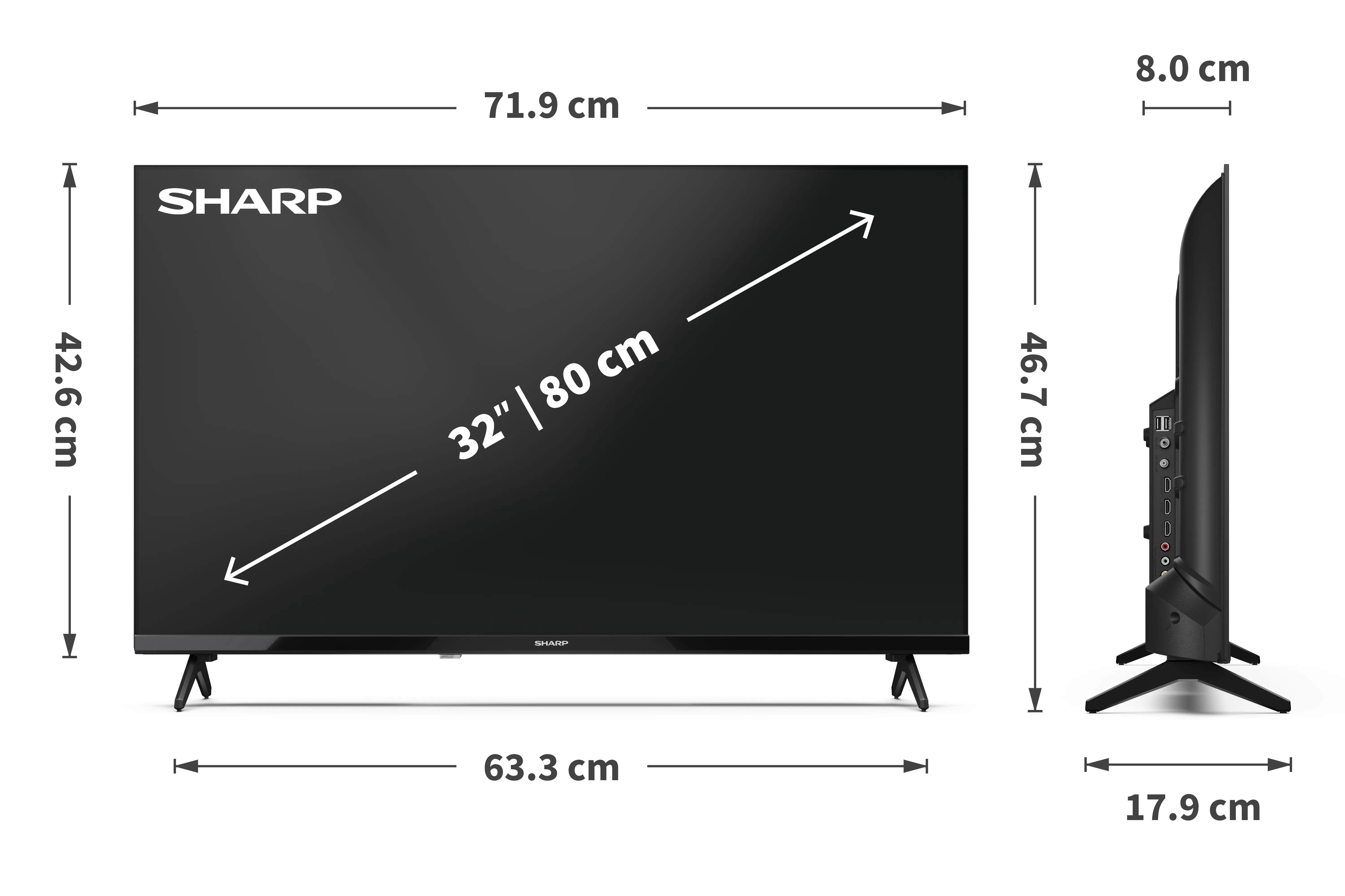 Sharp 32HA1205E 32" HD Ready LED TV, 60Hz