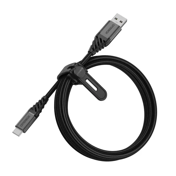 OtterBox Premium USB-A - USB-C - kabel, 2m, Svart