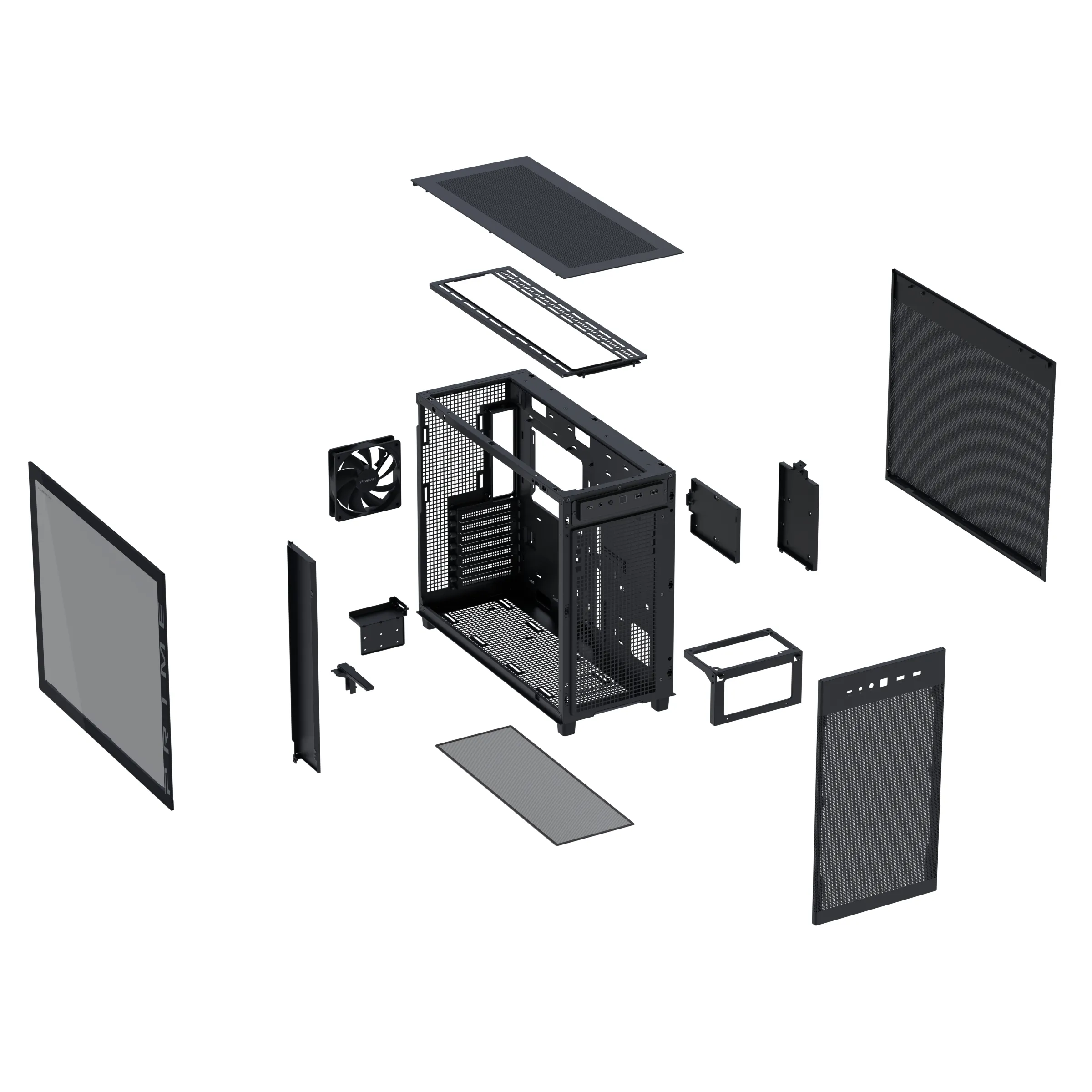 ASUS PRIME AP303 Midi-Tower Case with window, Black