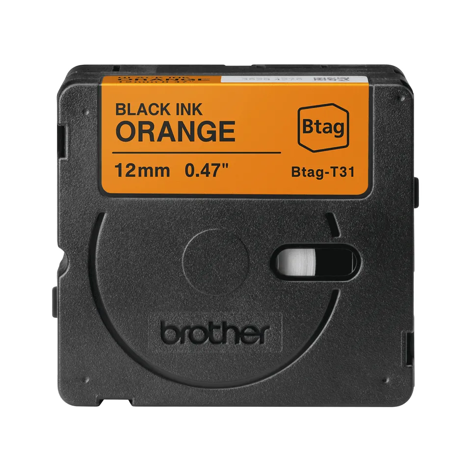 BTAG-T31 12mm Black on orange tape BTAG-T31 12mm Black on orange tape