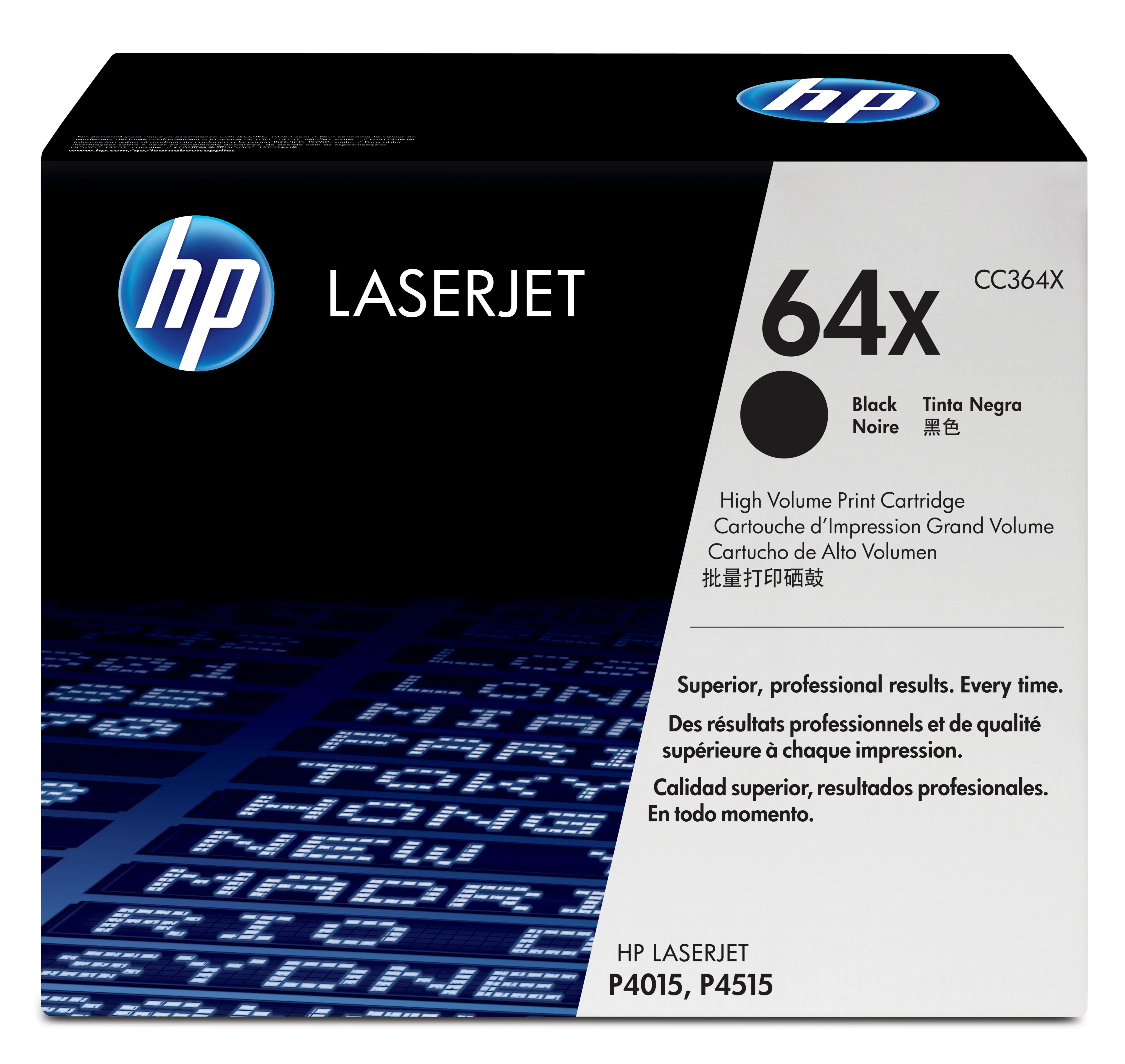 HP 64X lasertoner, svart