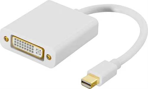 DELTACO mini DisplayPort - DVI-D-sovitin, FullHD ur - na, 0,05m, valk.