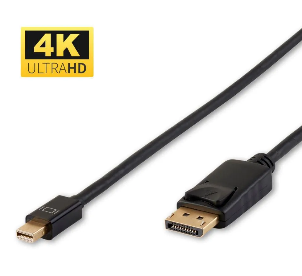 MicroConnect Mini DisplayPort &ndash; DisplayPort kabel, med 4K, 2 m, svart