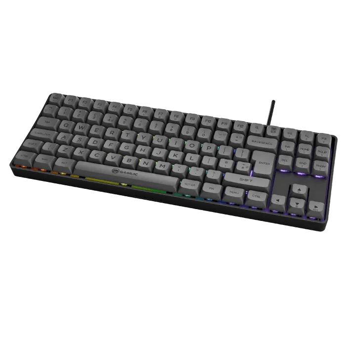 Gamiac TKL90G Kailh Red - speltangentbord, Grå/Svart