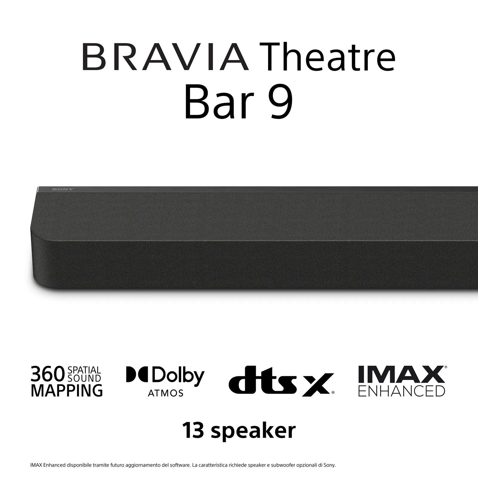 Sony BRAVIA Theatre Bar 9 HT-A9000 13.0 Dolby Atmos soundbar -&auml;&auml;nij&auml;rjestelm&auml;, musta