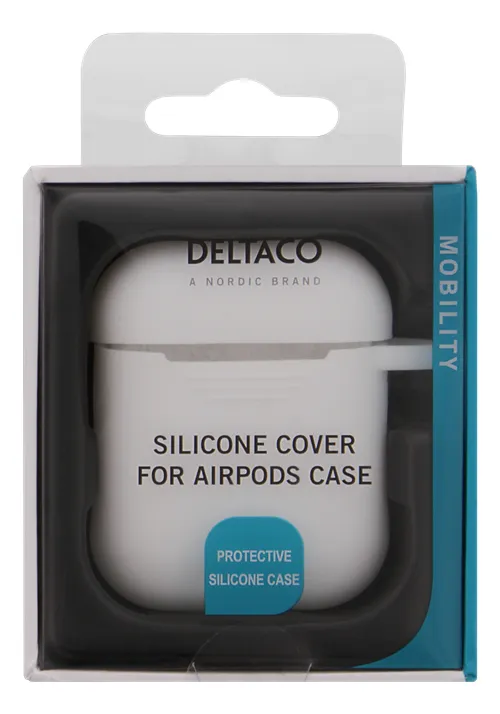 DELTACO AirPods silicone case, white