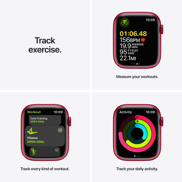 Apple Watch Series 7 GPS + Cellular, 45mm (PRODUCT)RED Aluminium Case with (PRODUCT)RED Sport Band - Regular