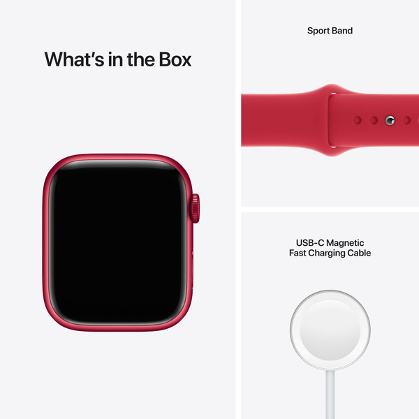 Apple Watch Series 7 GPS + Cellular, 45mm (PRODUCT)RED Aluminium Case with (PRODUCT)RED Sport Band - Regular
