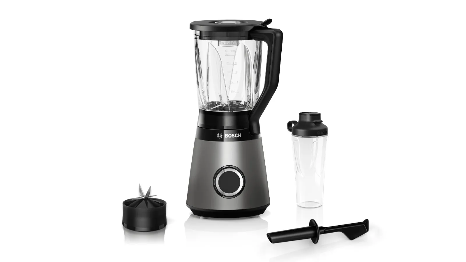 Bosch VitaPower MMB6174S 1200 W 1,5 l blender, svart, metall, transparent