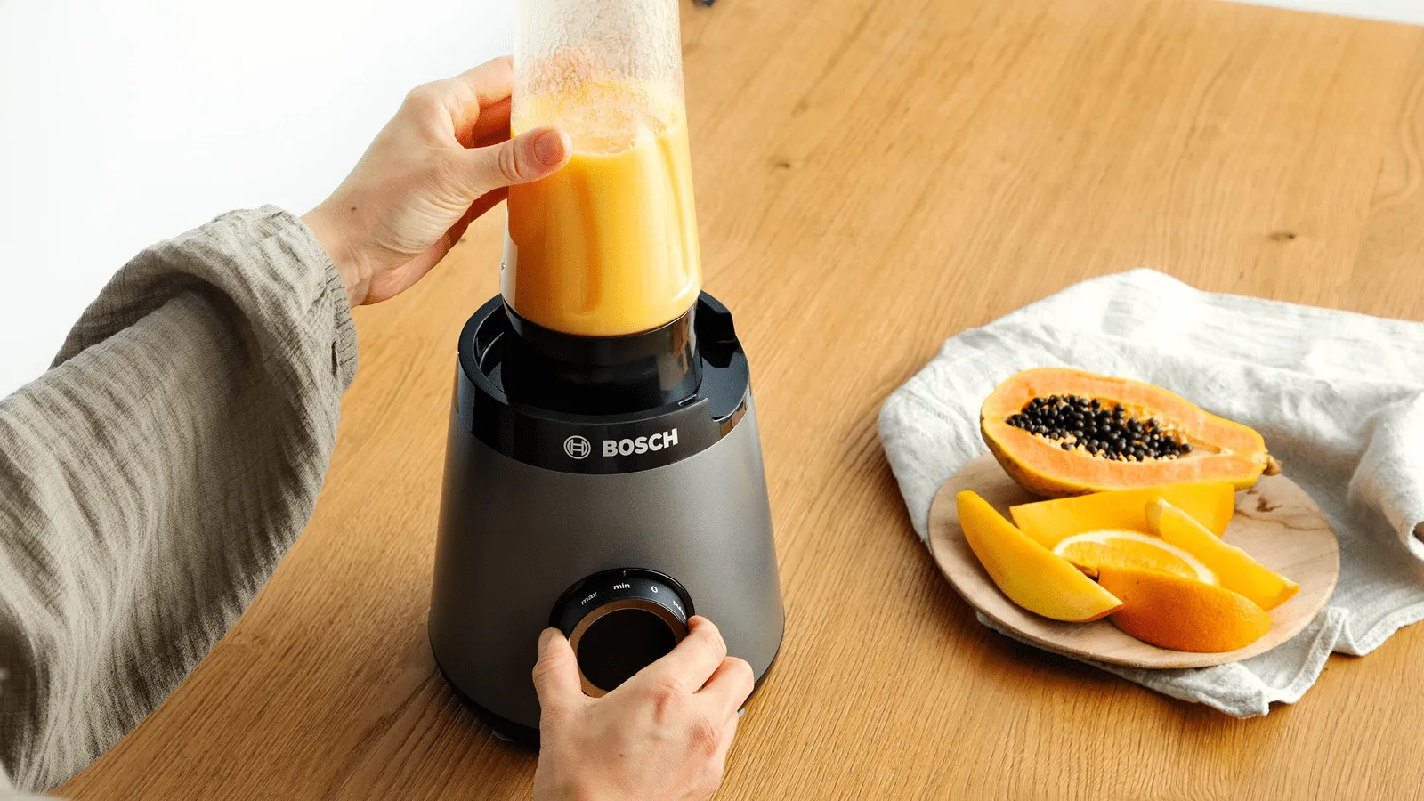 Bosch VitaPower MMB6174S 1200 W 1,5 l blender, svart, metall, transparent