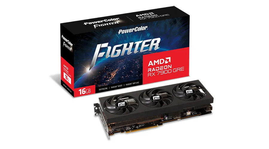 Powercolor Radeon RX 7900 GRE Fighter 16 Gt -n&auml;yt&ouml;nohjain