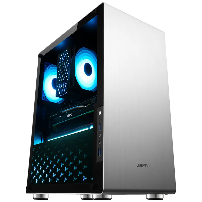 Jonsbo U4, Tempered Glass - midi case, silver