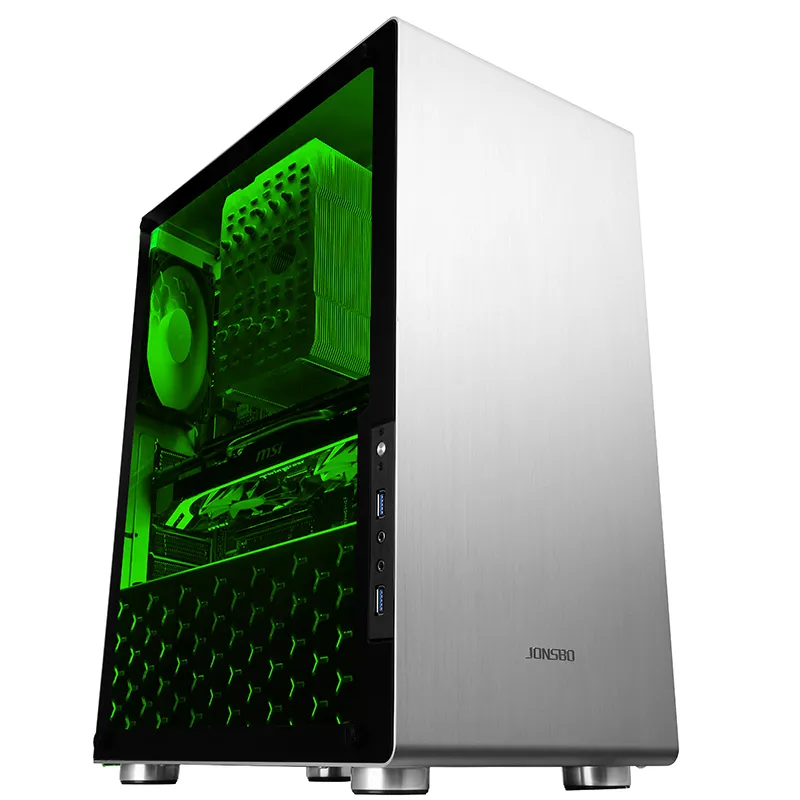 Jonsbo U4, Tempered Glass - midi case, silver