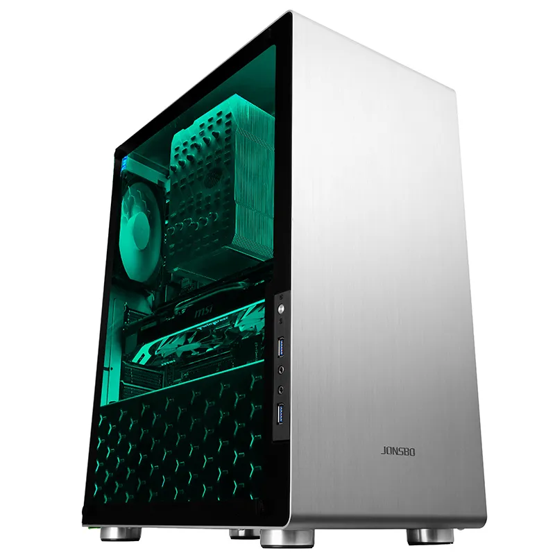 Jonsbo U4, Tempered Glass - midi case, silver