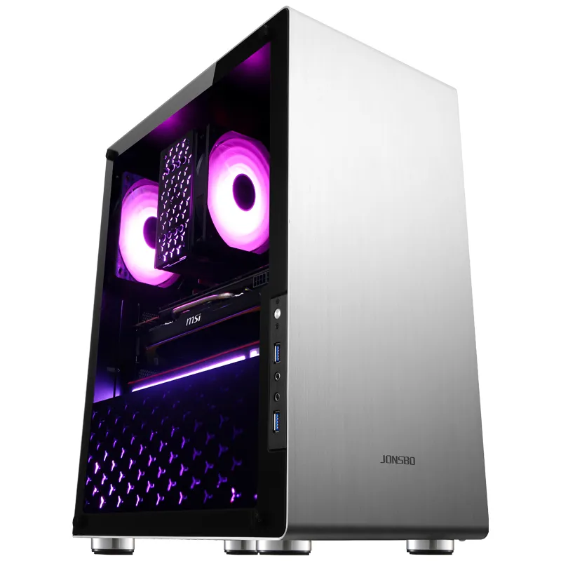 Jonsbo U4, Tempered Glass - midi case, silver
