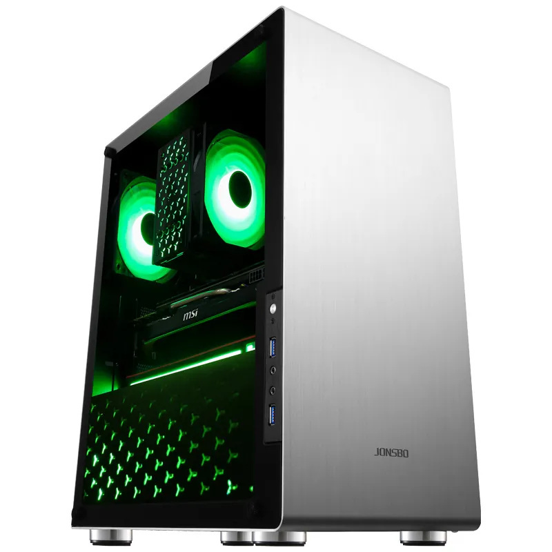 Jonsbo U4, Tempered Glass - midi case, silver