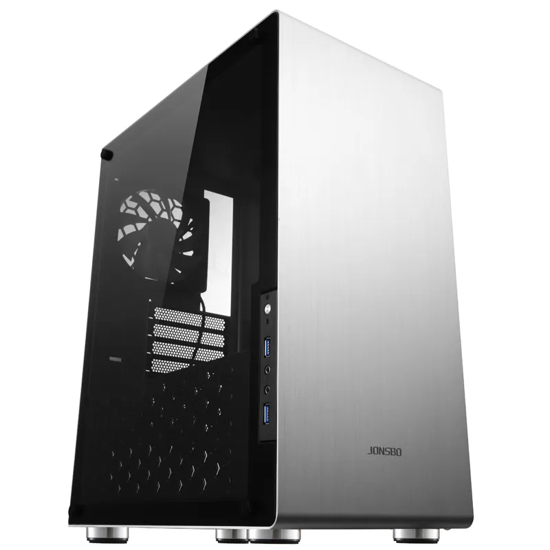 Jonsbo U4, Tempered Glass - midi case, silver