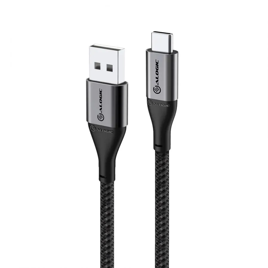Alogic Ultra USB-A &ndash; USB-C -kaapeli, 3 m, Harmaa