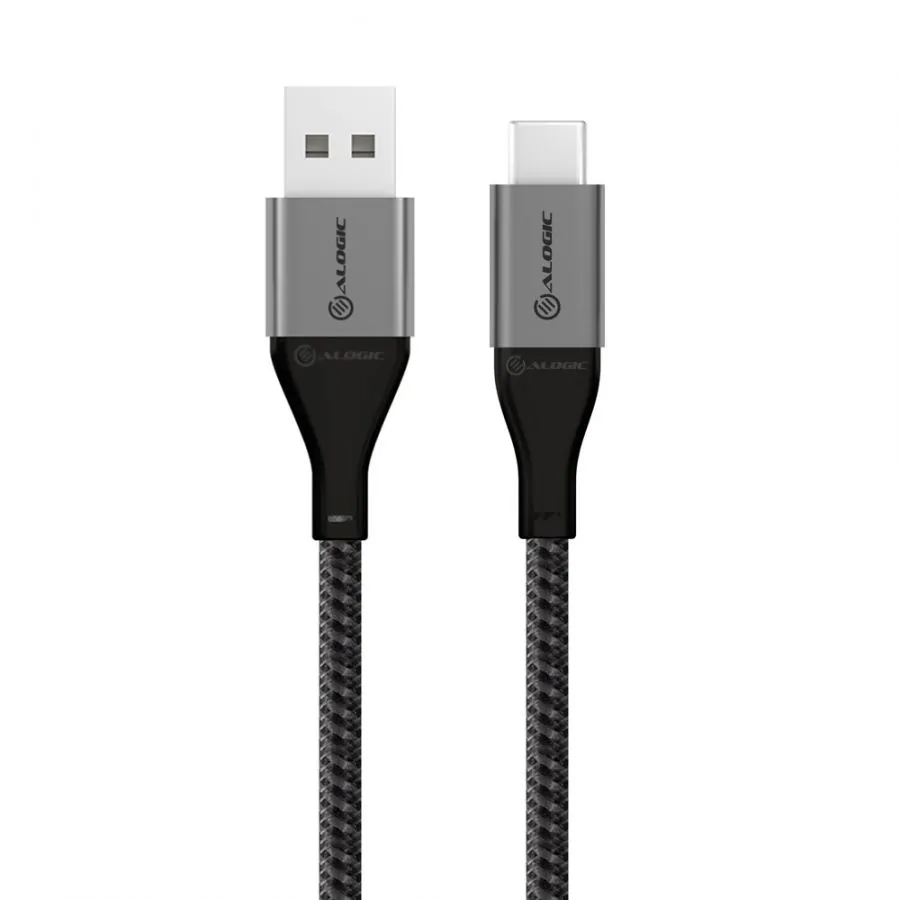 Alogic Ultra USB-A &ndash; USB-C -kaapeli, 3 m, Harmaa