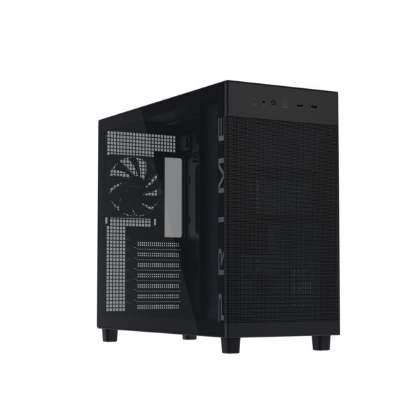 ASUS PRIME AP303 midi-tower chassi med f&ouml;nster, svart