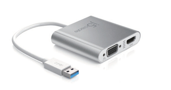 J5 USB 3.0 to HDMI VGA Flersk&auml;rmsadapter, 1080p, USB 3.0, silver