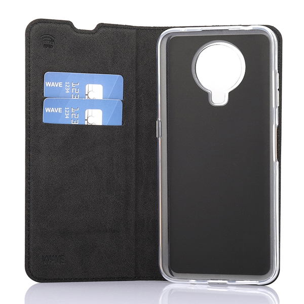 Wave Book Case, Nokia G20 - flipfodral, Svart