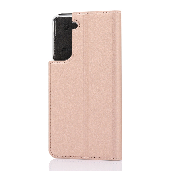 Wave Book Case, Galaxy S21 - case, Rose gold