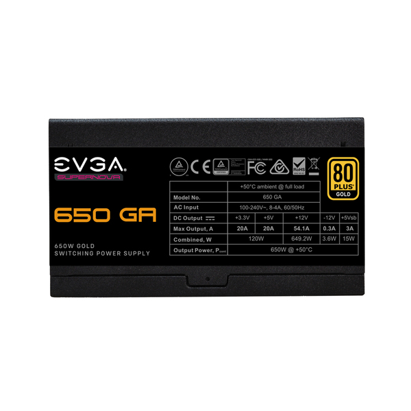 EVGA SuperNova GA 650W - PSU, 80 Plus Gold