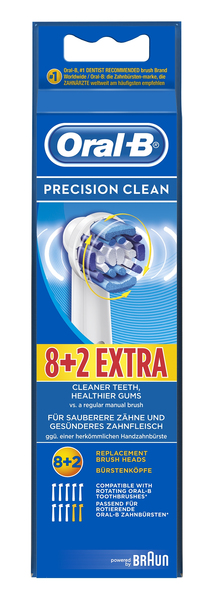 *BRAUN VAIHTOHARJA ORAL-B -EB20 8+2 ORAL-B PrecisionClean, paketissa 8 + 2 extra harjaa yht.10kpl(EB 17) KAMPANJAPAKETTI!!