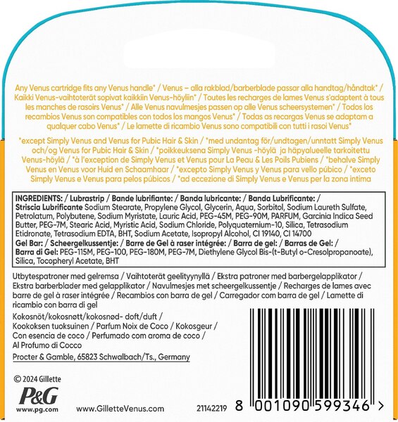 Gillette Venus Pro ComfortGlide Coconut - replacement blades, 3-pack