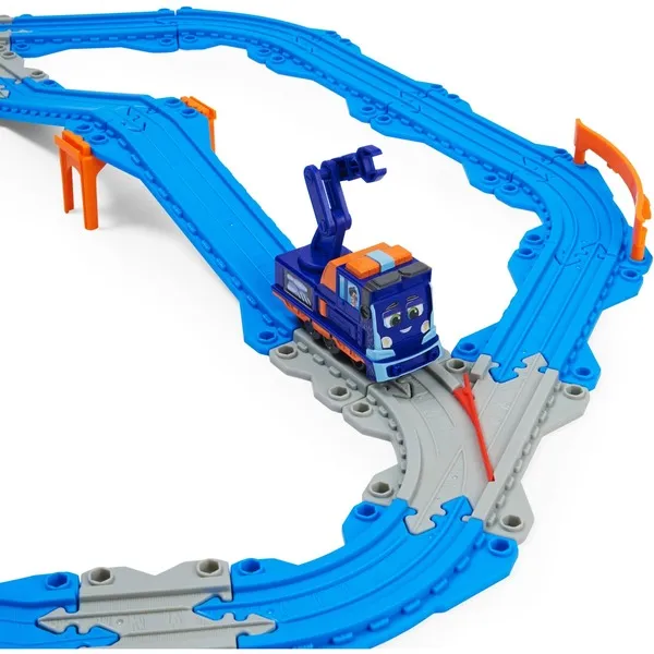 Spin Master Mighty Express Track Set with Push-and-Go Train Mechanic Milo Toy Vehicle