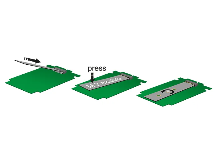 DeLOCK sovitin, SATA/USB - 2xM.2, muk. matalaprof PCI-peitelevy