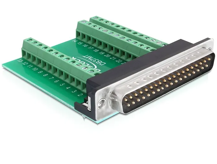 Delock Adapter Sub-D 37 pin male > Terminal Block 39 pin