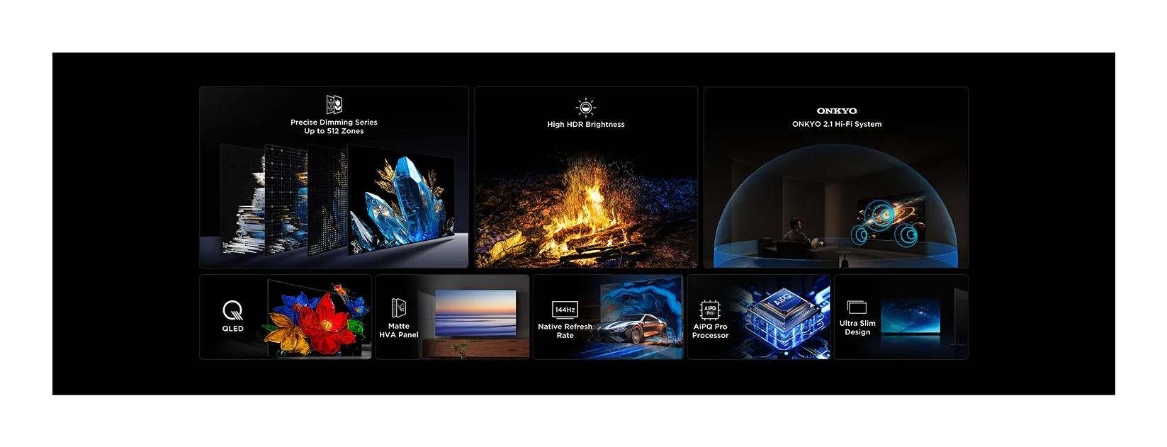 TCL C6K 65" 4K QD-Mini LED Google TV, 144Hz, Dolby Vision IQ, HDR10+, Metallic TCL C6K 65" 4K QD-Mini LED Google TV, 144Hz, Dolby Vision IQ, HDR10+, Metallic