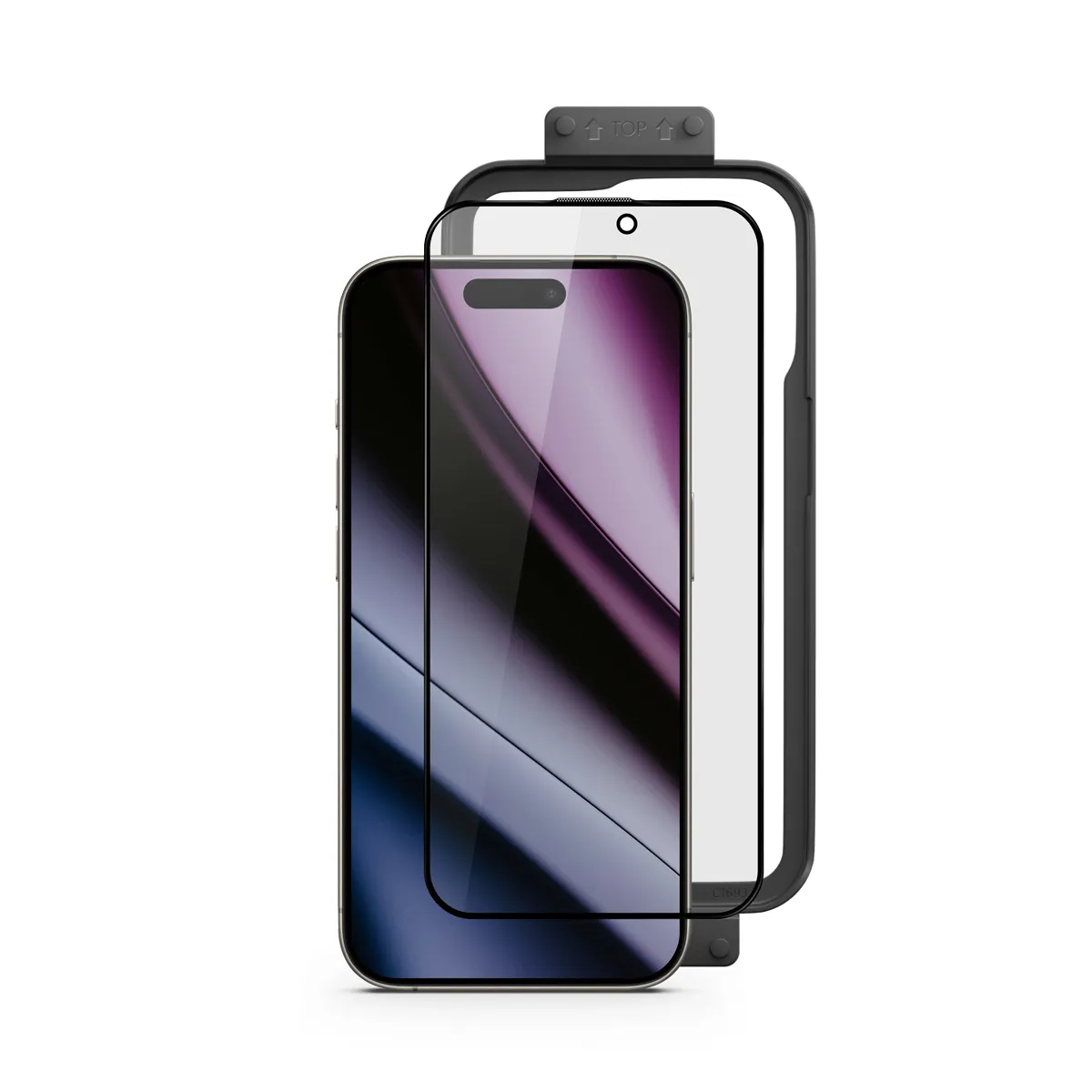 Epico AntiBlue Glass 3D for iPhone 16 Pro with install frame