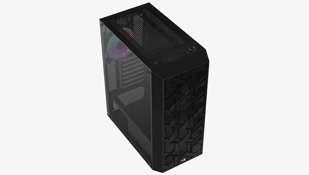 Midi-Tower Case with window, with RGB lighting, Black