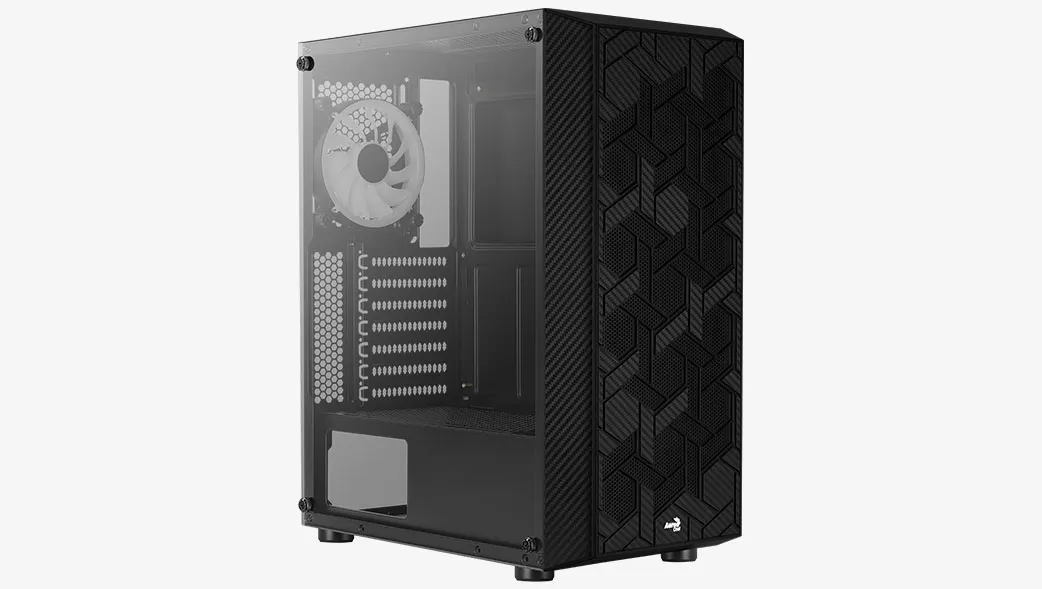 Midi-Tower Case with window, with RGB lighting, Black