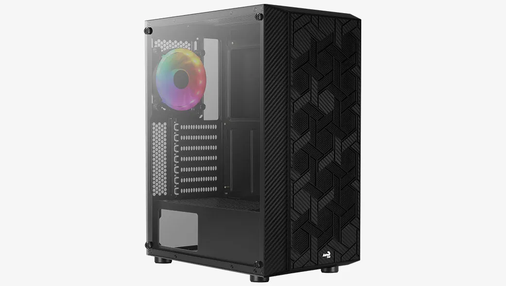 Midi-Tower Case with window, with RGB lighting, Black