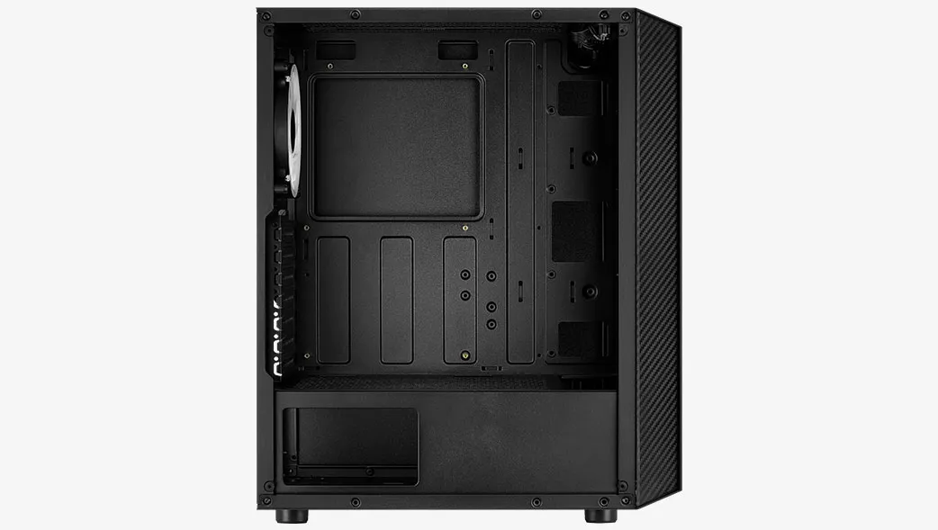 Midi-Tower Case with window, with RGB lighting, Black