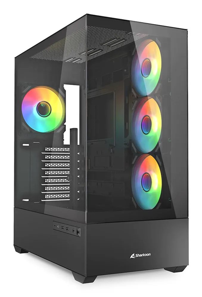 Sharkoon AK6 RGB Midi-Tower Case with window, Black