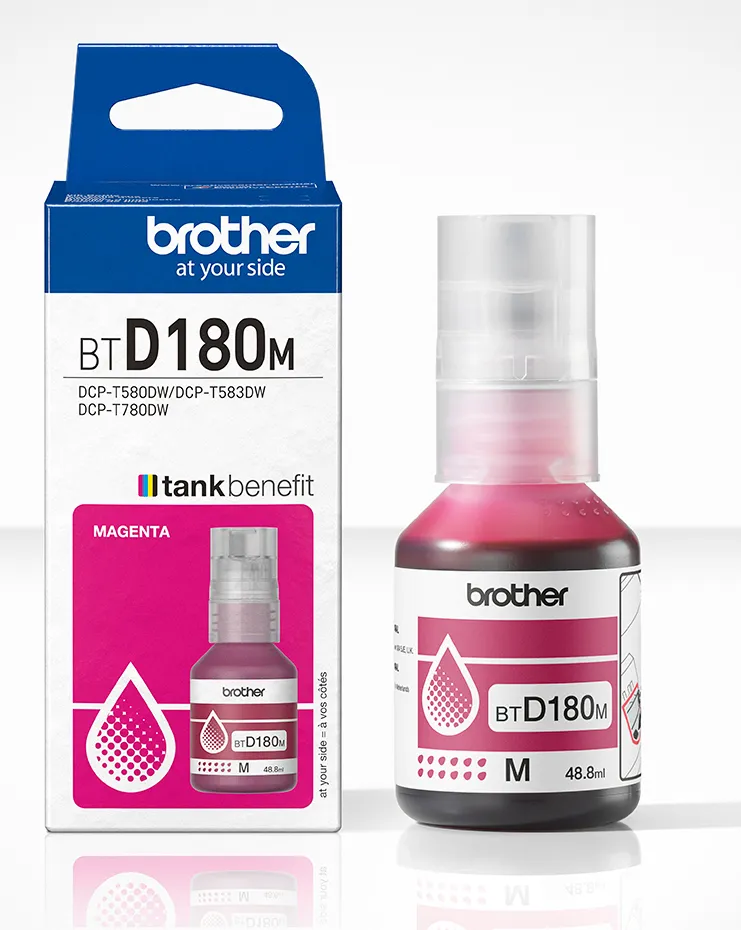 Brother BTD180M Magenta Genuine Brother Ink Bottle - toner cartridge, Magenta